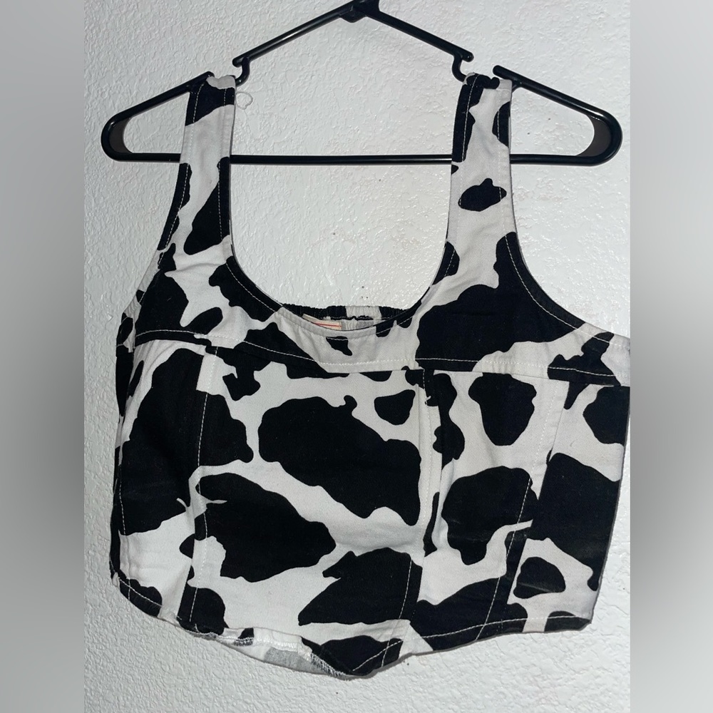 Cow print corset top